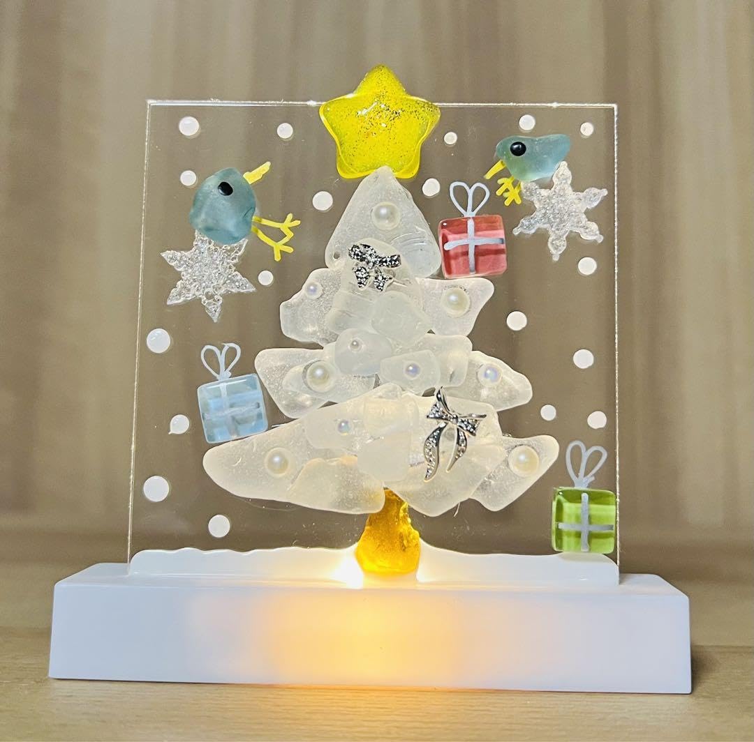 Amazon.co.jp: シーグラスアートアクリルライト42クリスマス